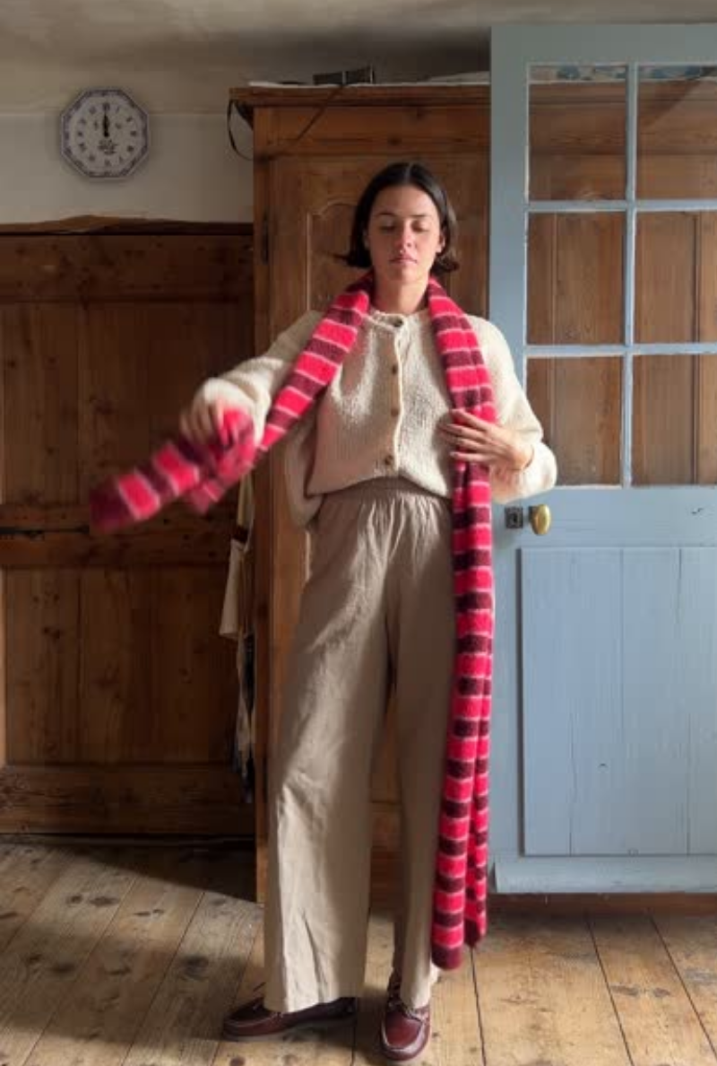 Écharpe Clémence - Rayures Rouges