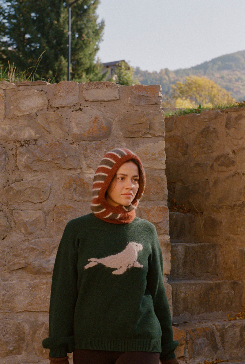 Cagoule Marguerite - Rayures Vertes