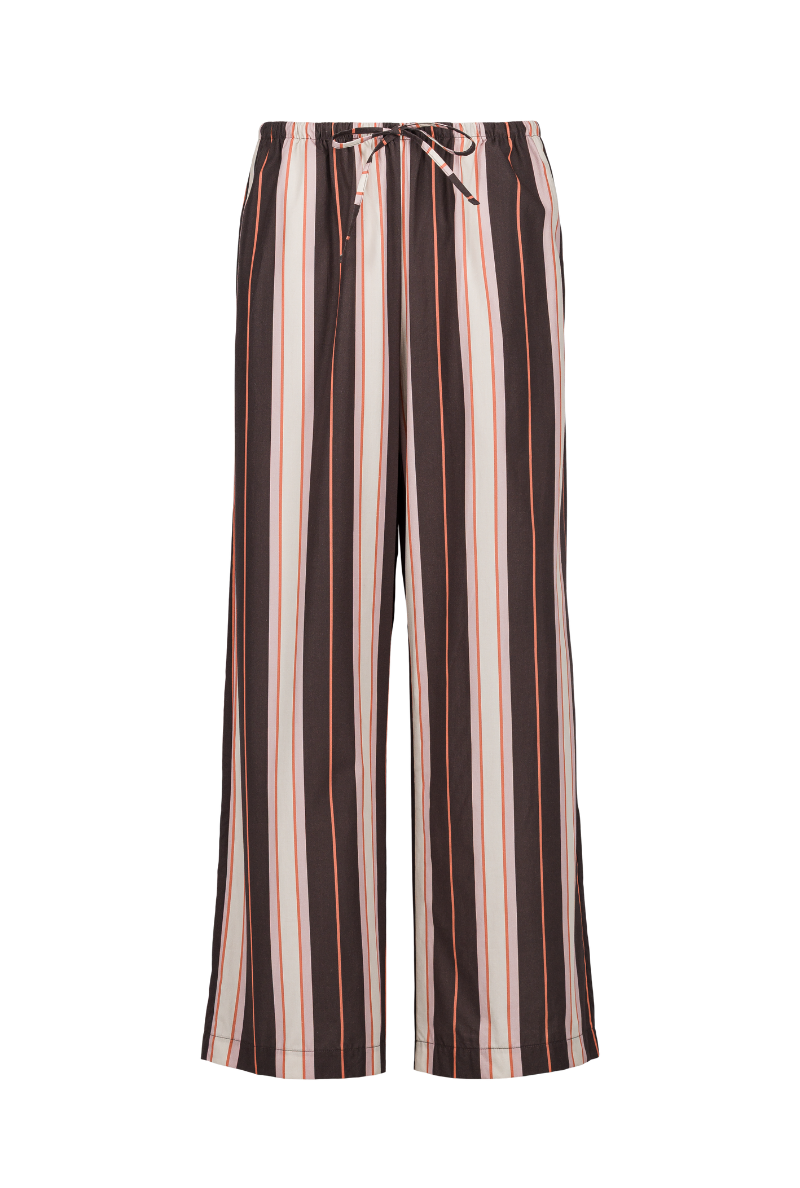 Mathilde loose pants in organic cotton - Plum stripes