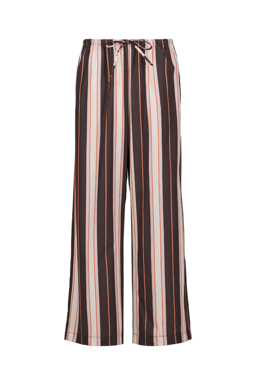 Mathilde loose pants in organic cotton - Plum stripes