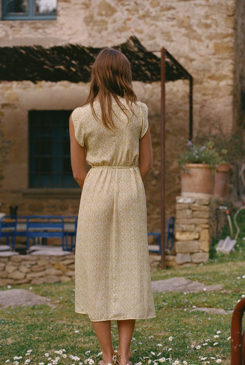 Inès Dress - Yellow Flower Print