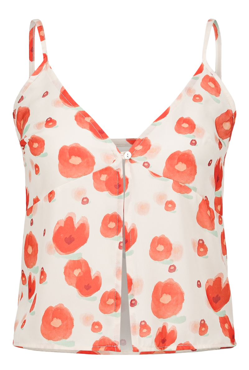Charlotte Top - Red Flower Print