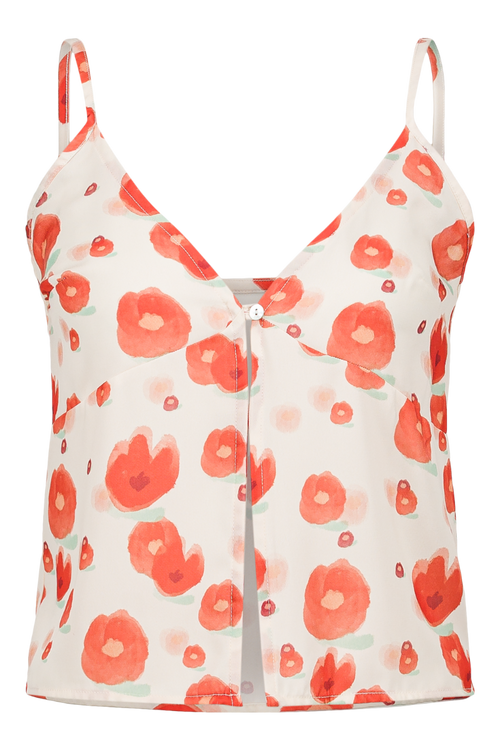 Charlotte Top - Red Flower Print