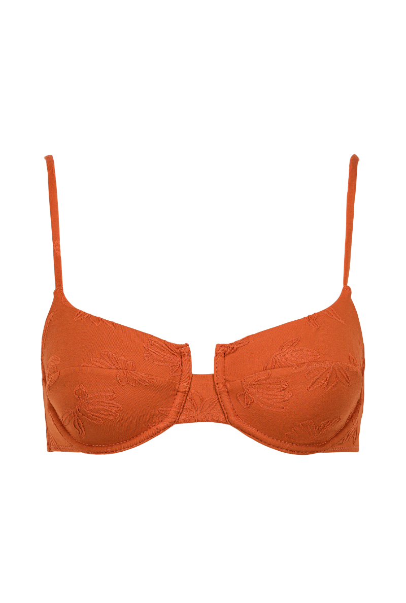 Haut de maillot armaturé Léa - Terracotta