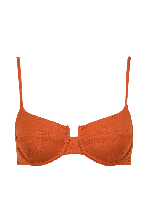 Haut de maillot armaturé Léa - Terracotta