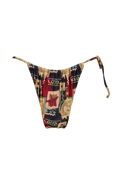 Pauline tanga bikini bottoms - Graffiti print