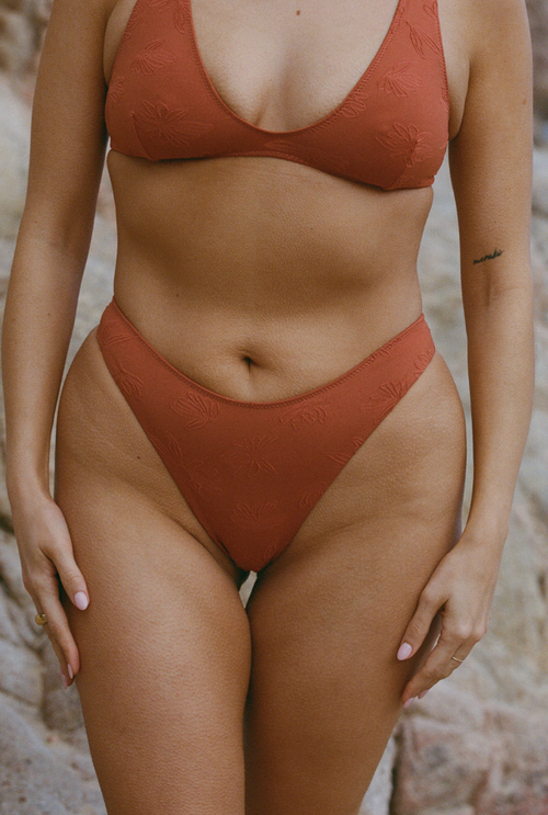 Agathe tanga bikini bottoms - Terracotta