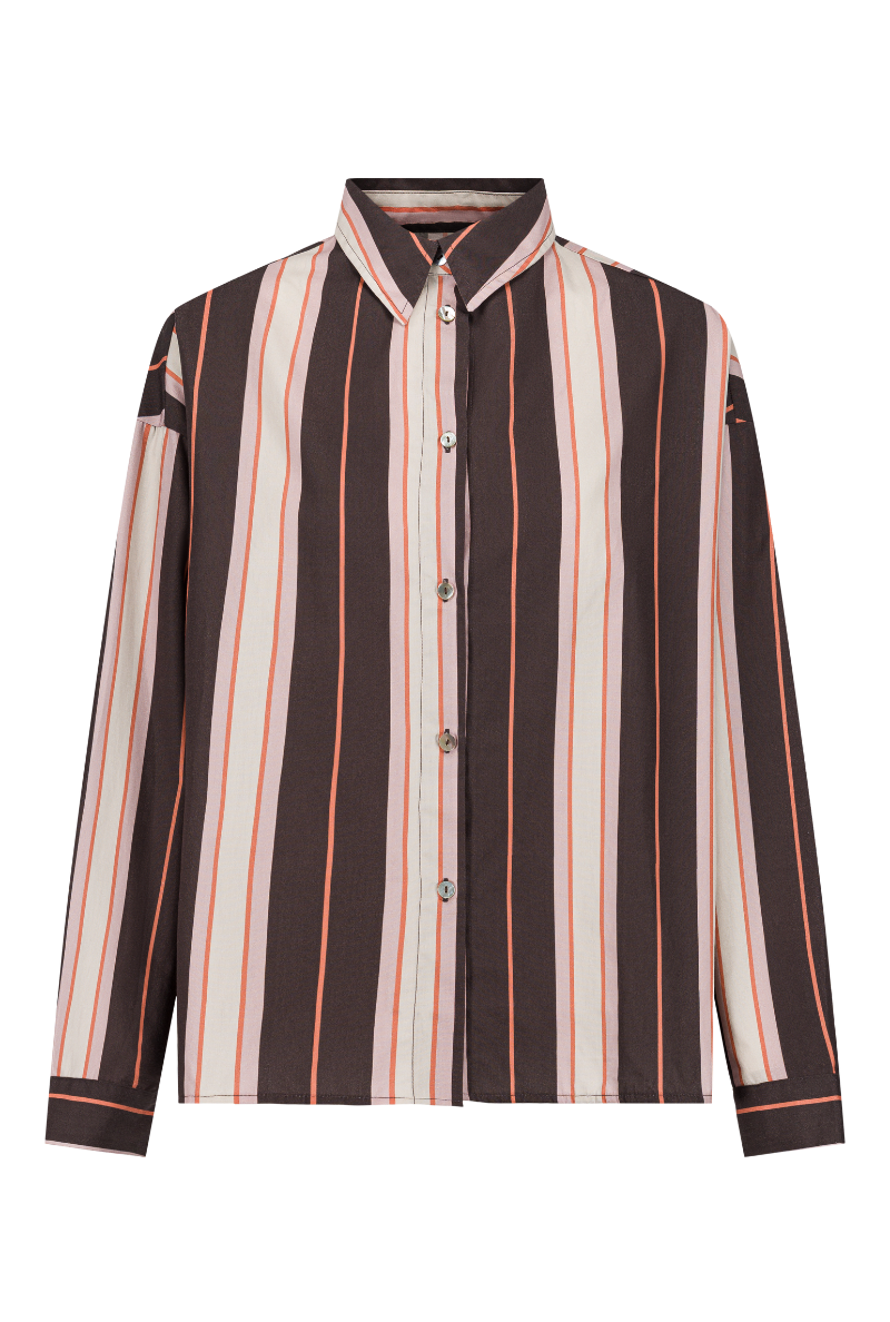 Lucile organic cotton shirt - Plum stripes