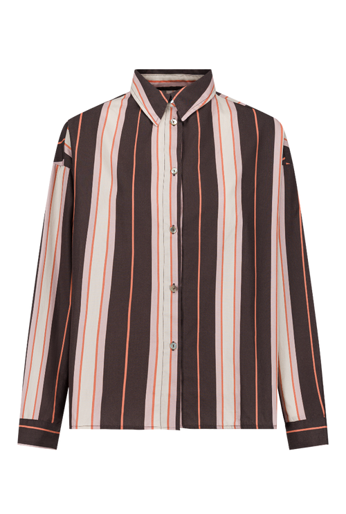 Lucile organic cotton shirt - Plum stripes