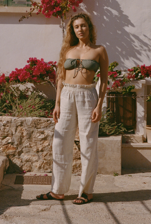 Camille linen pants - Ecru
