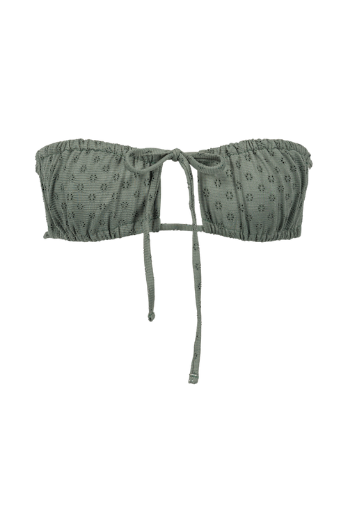 Haut de maillot bandeau Mado - Vert kaki