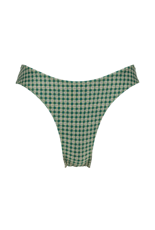Bas de maillot culotte Cocoa - Carreaux vert