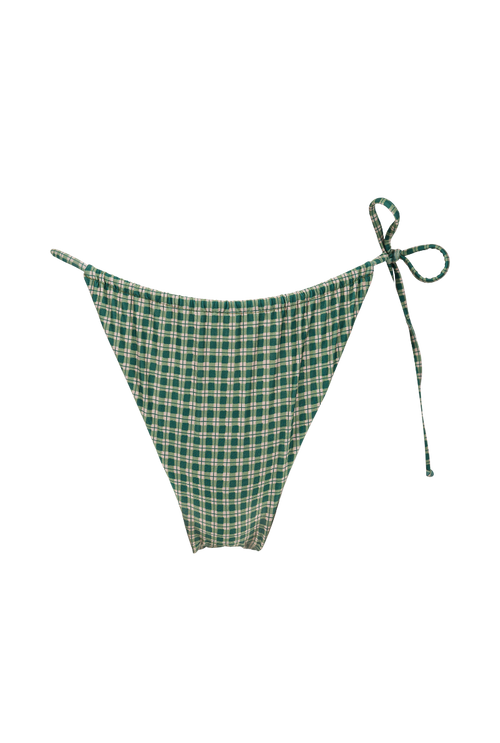 Bas de maillot tanga Pauline - Carreaux vert