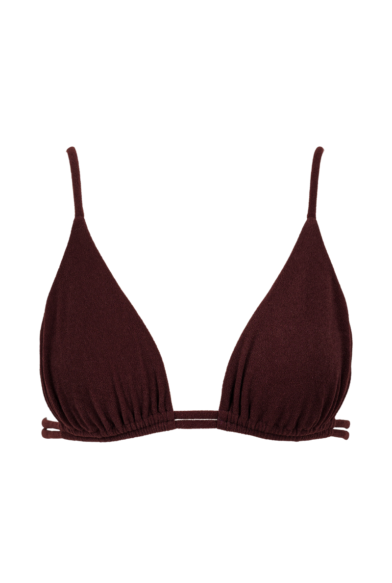 Haut de maillot triangle Mélanie - Marron