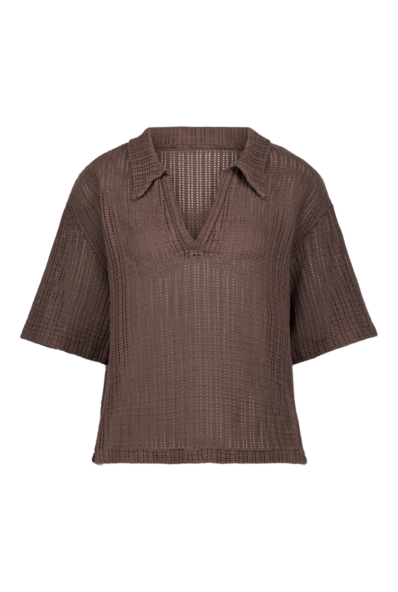 Morgane organic cotton top - Brown