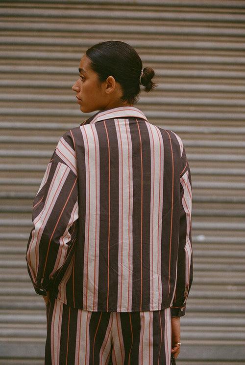 Lucile organic cotton shirt - Plum stripes