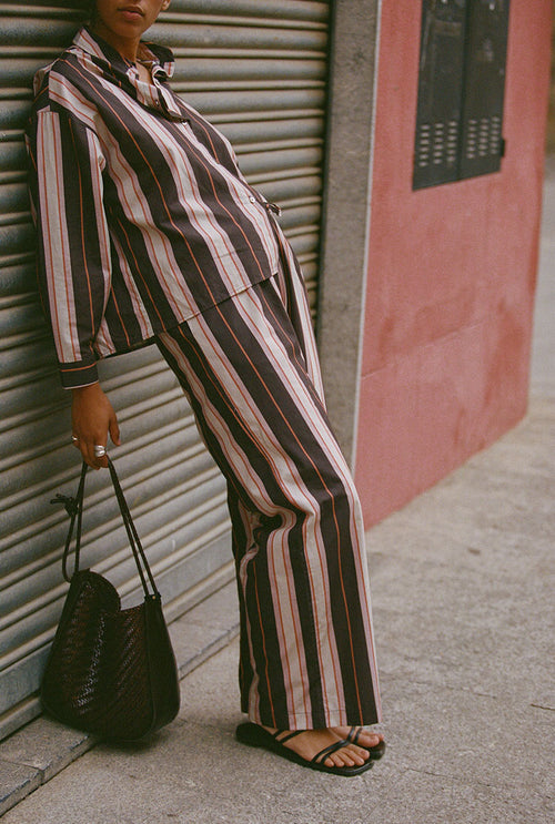 Lucile organic cotton shirt - Plum stripes