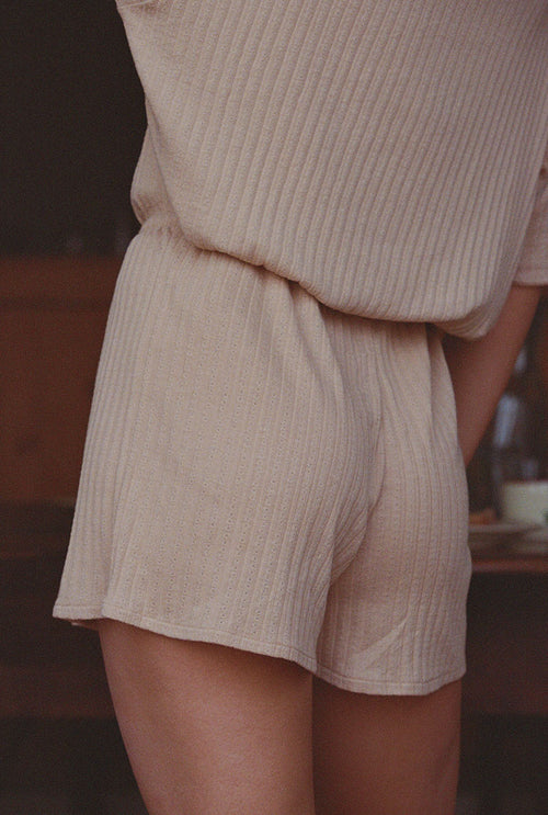 Émilie shorts in organic cotton - Hazelnut