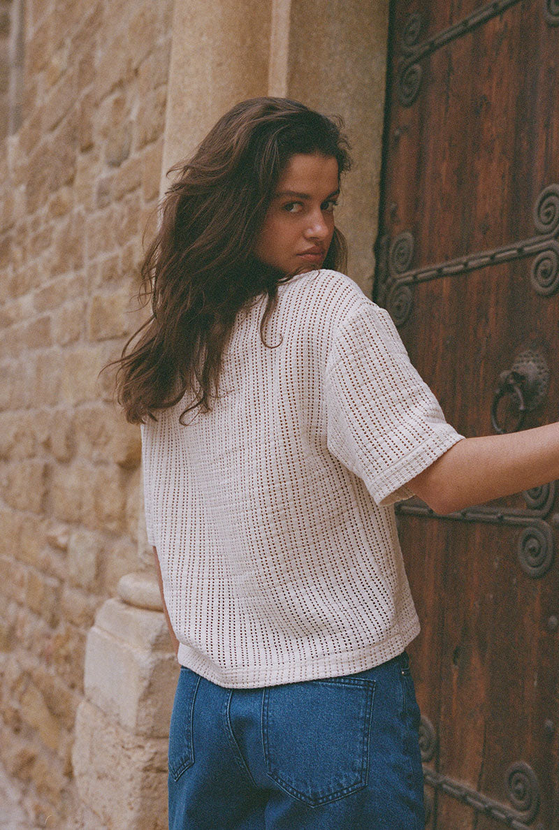 Morgane organic cotton top - Ecru