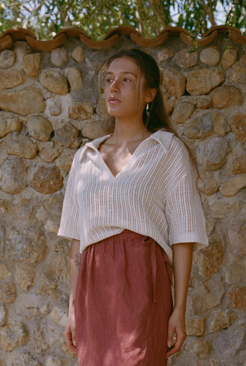 Morgane organic cotton top - Ecru