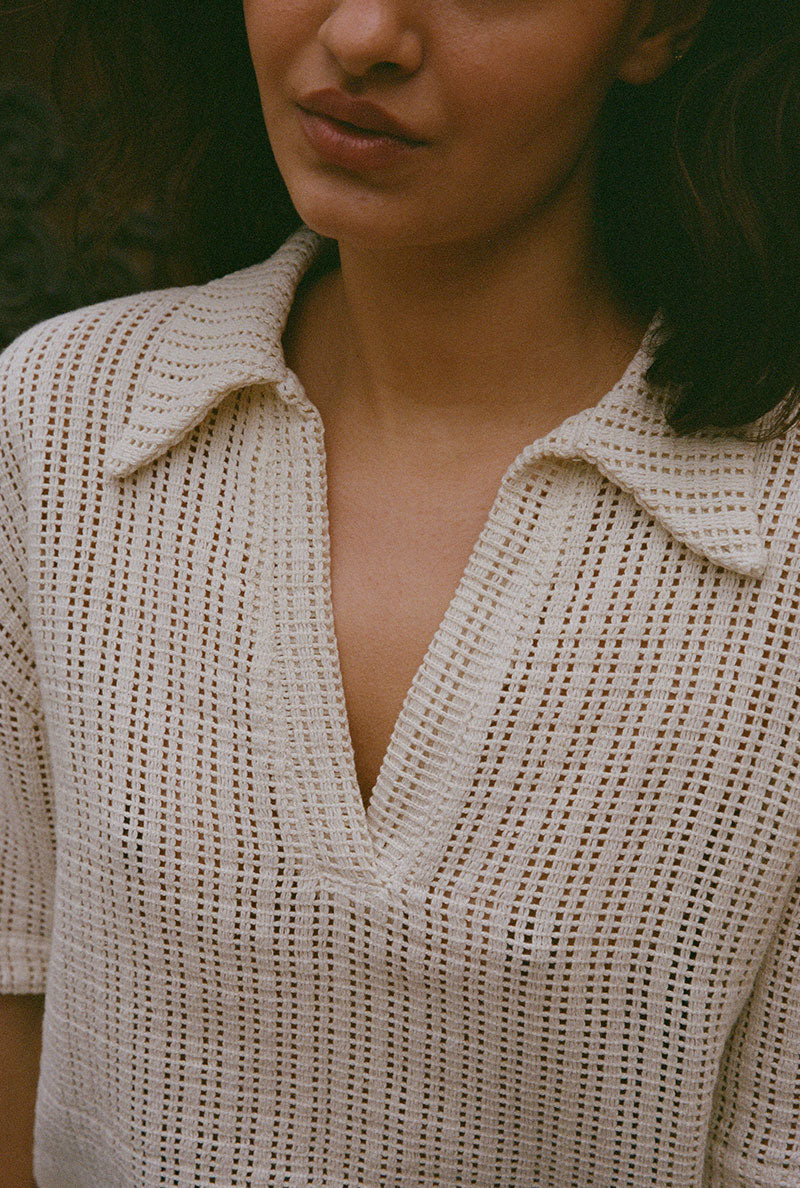 Morgane organic cotton top - Ecru