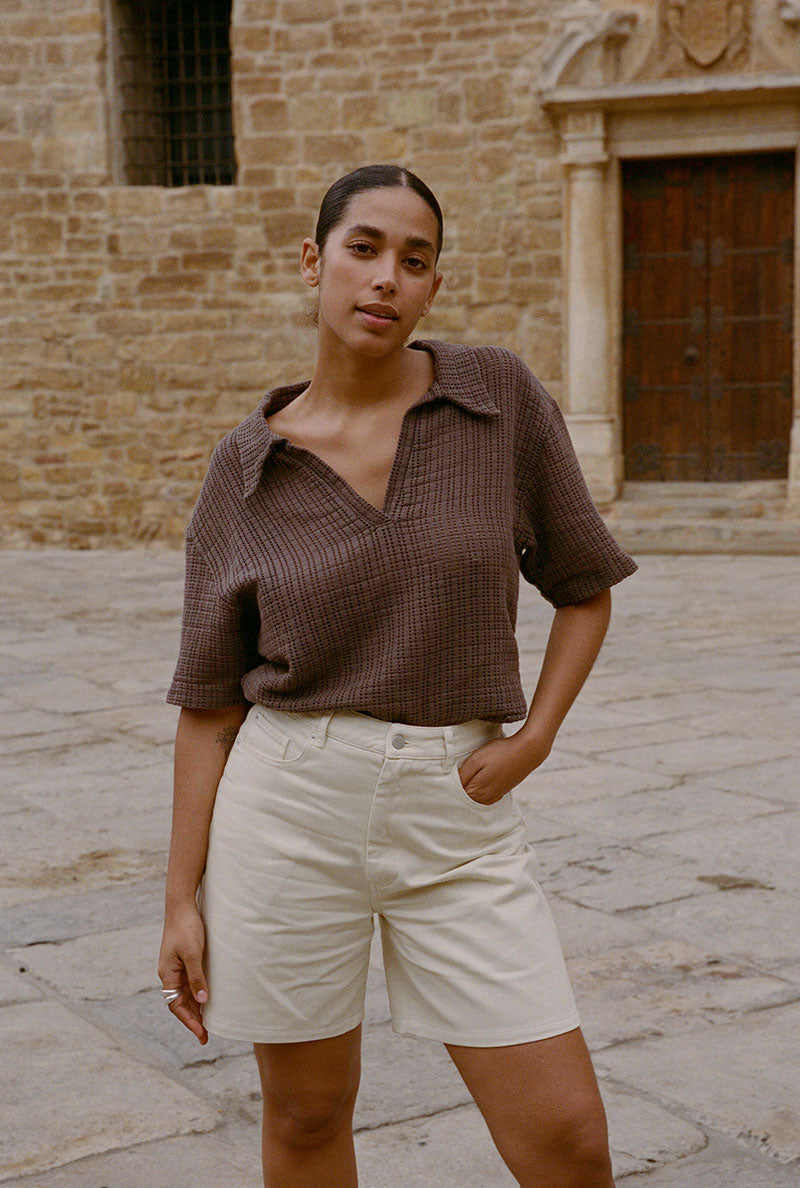 Morgane organic cotton top - Brown