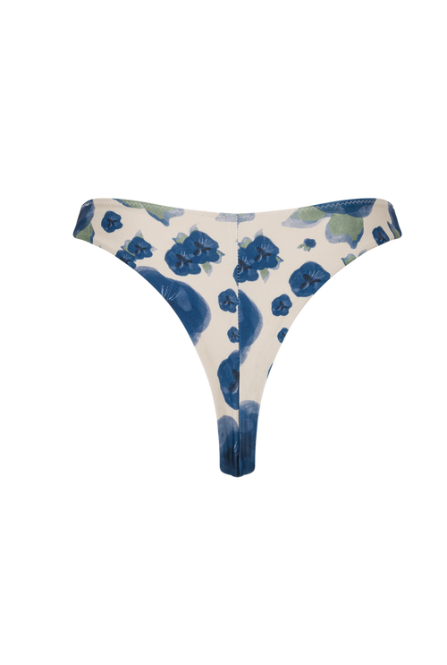 Agathe tanga bikini bottoms - Blue flowers