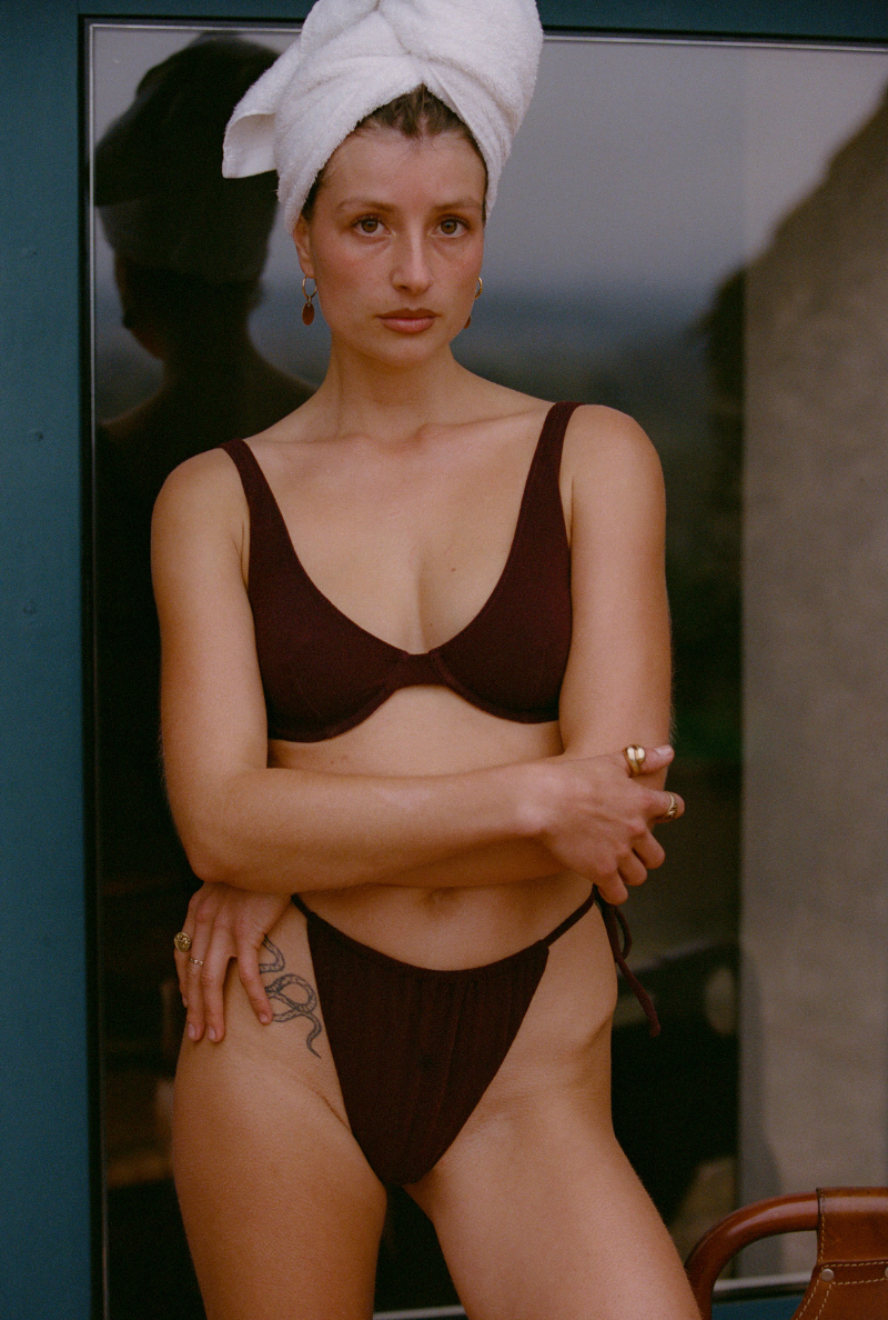 Pauline tanga bikini panties - Brown