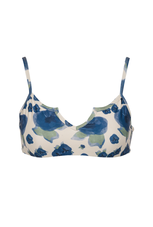 Manon bralette bikini top - Blue flowers