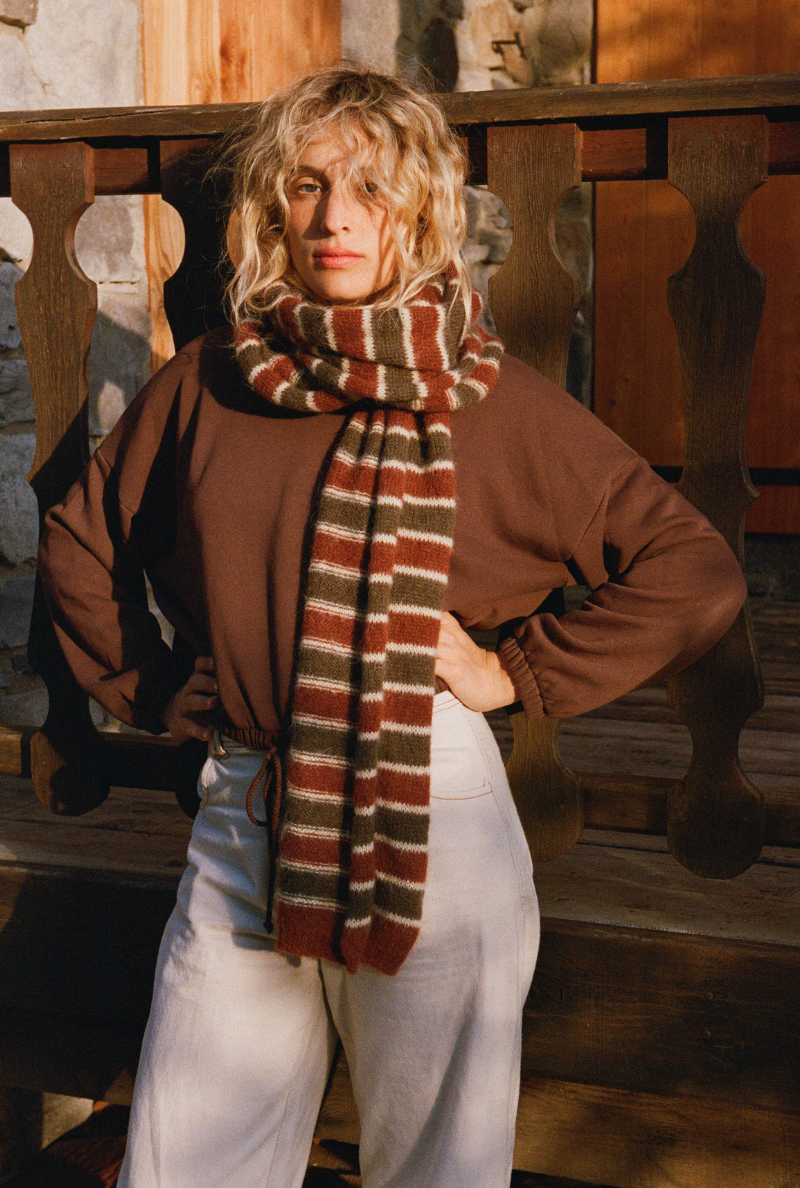 Écharpe Clémence - Rayures Vertes