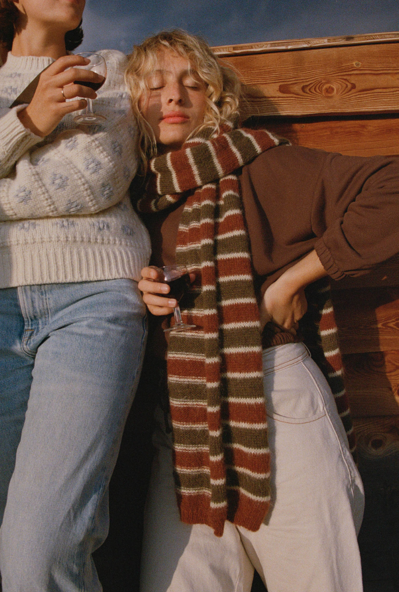 Écharpe Clémence - Rayures Vertes