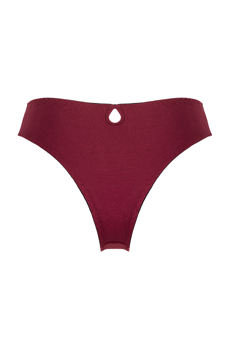 Culotte taille haute Intemporelle bordeaux