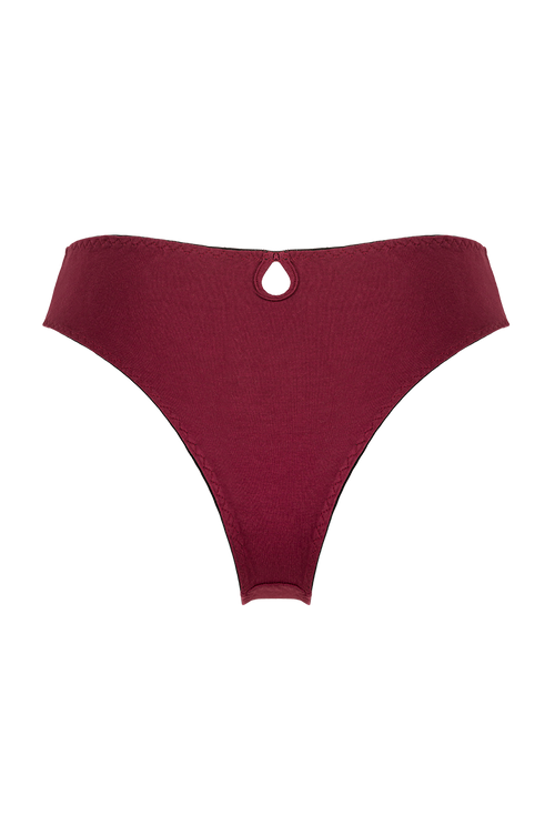 Culotte taille haute Intemporelle bordeaux