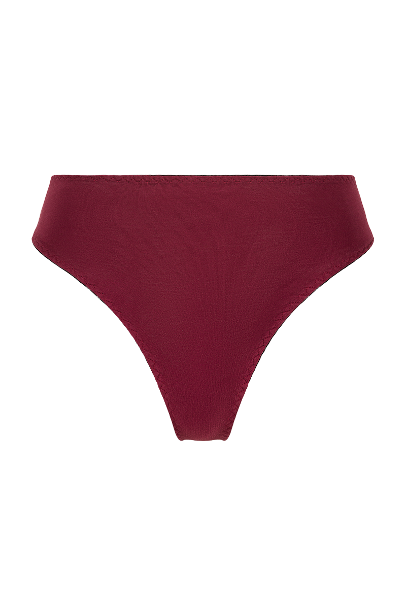 Culotte taille haute Intemporelle bordeaux