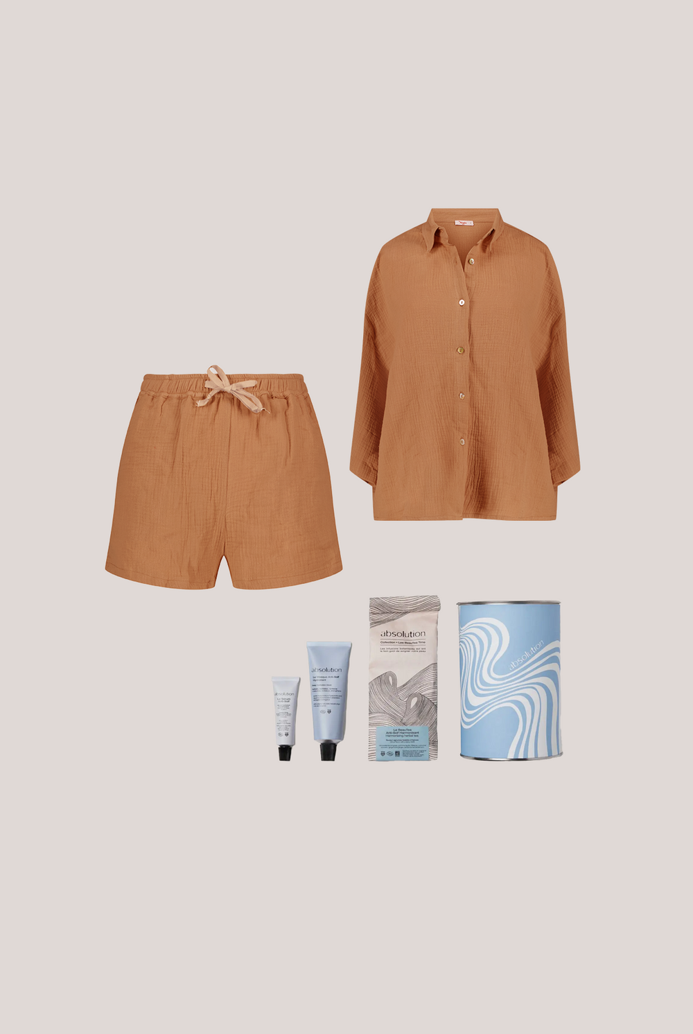 Cocooning Box - Marra Caramel Pajamas + Absolution Kit 
