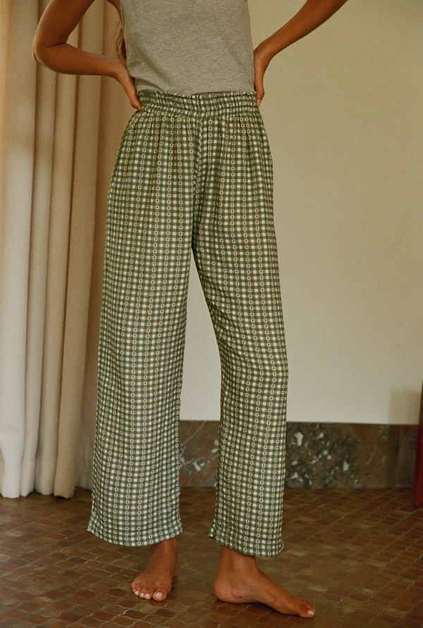 Pantalon Mimosa - Vichy vert
