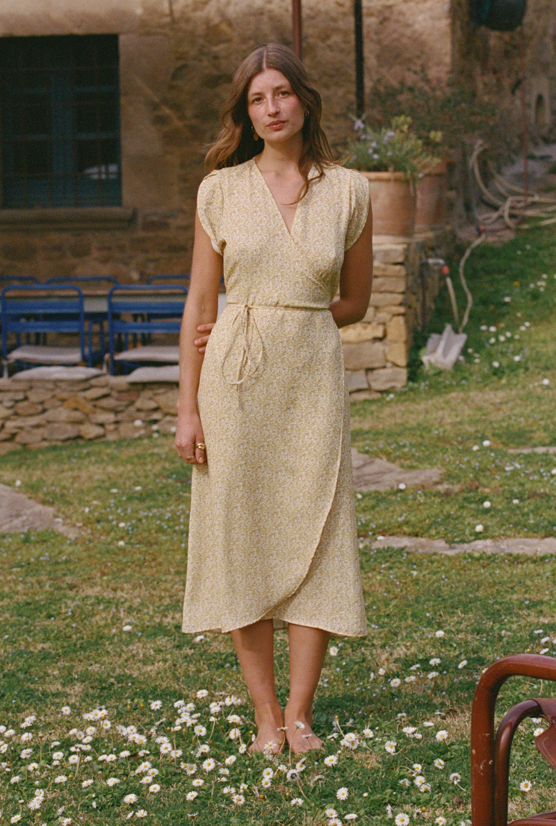 Inès Dress - Yellow Flower Print