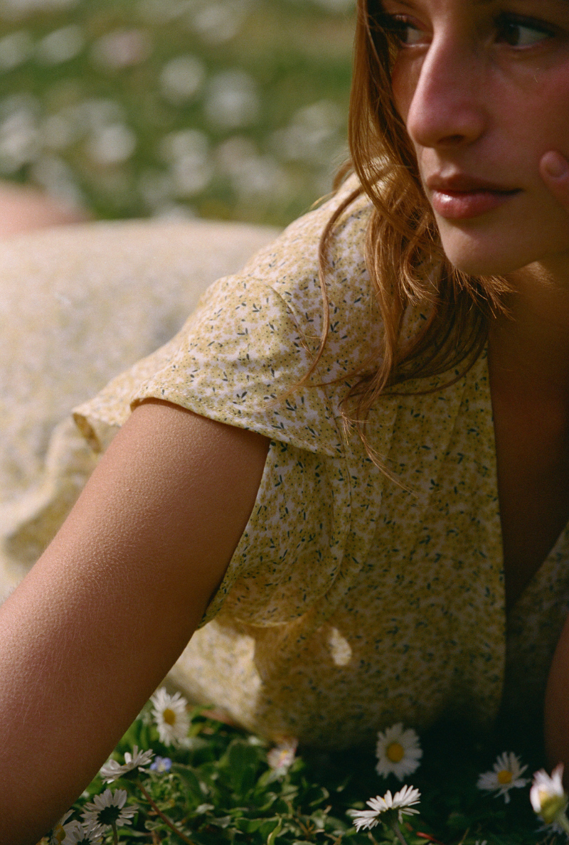 Inès Dress - Yellow Flower Print