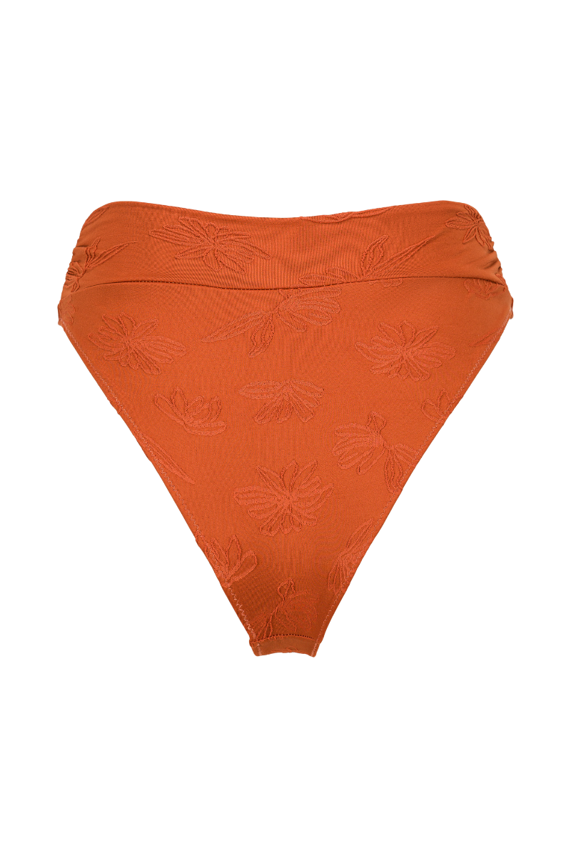 Bas de maillot culotte taille haute Myrto - Terracotta