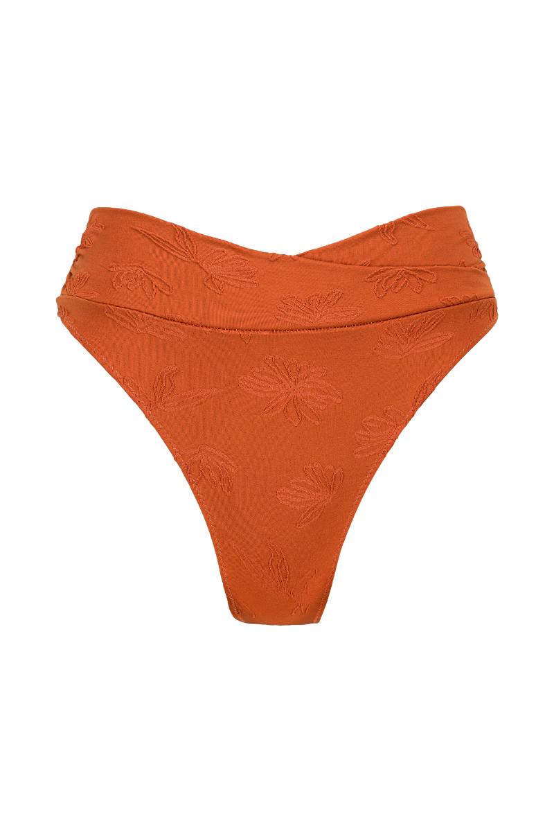 Bas de maillot culotte taille haute Myrto - Terracotta