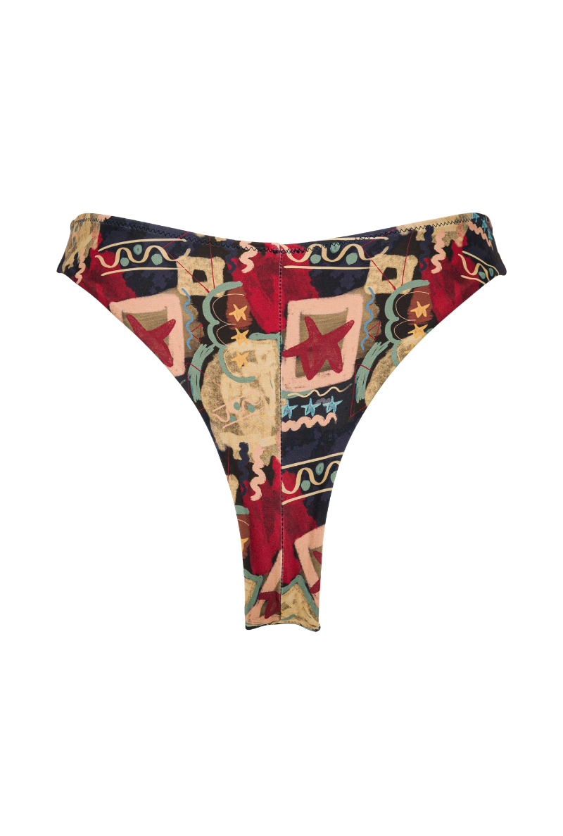 Agathe tanga bikini bottoms - Graffiti print