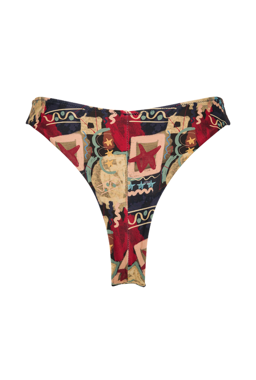 Agathe tanga bikini bottoms - Graffiti print