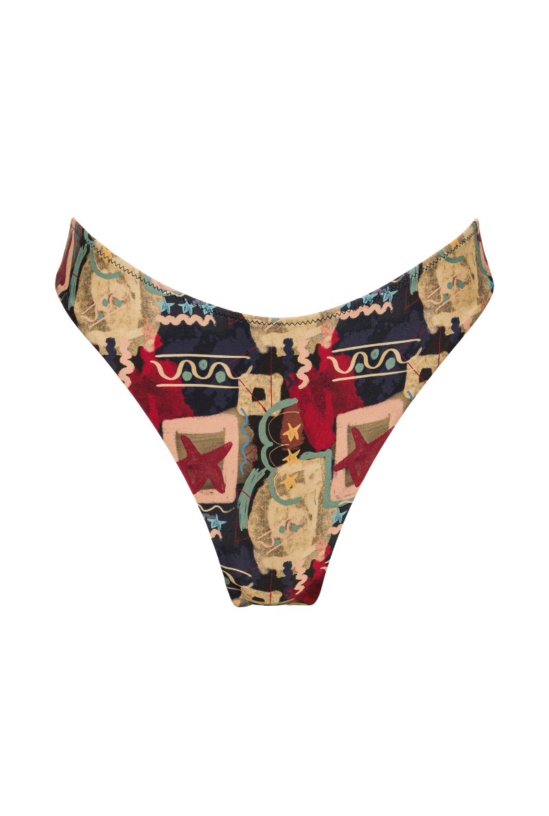 Agathe tanga bikini bottoms - Graffiti print