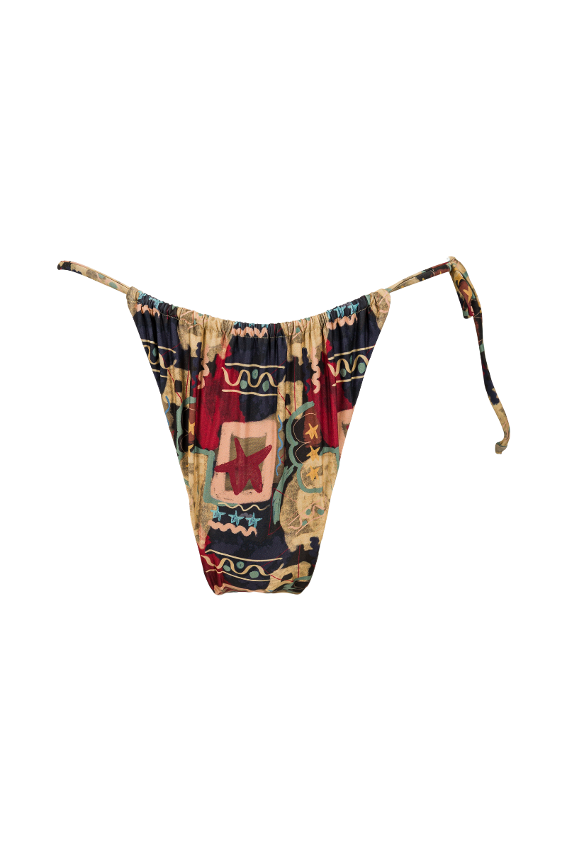 Pauline tanga bikini bottoms - Graffiti print