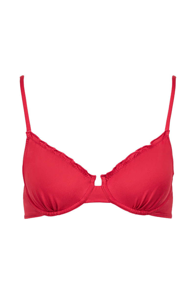 Haut de maillot armaturé Marcia - Rouge framboise