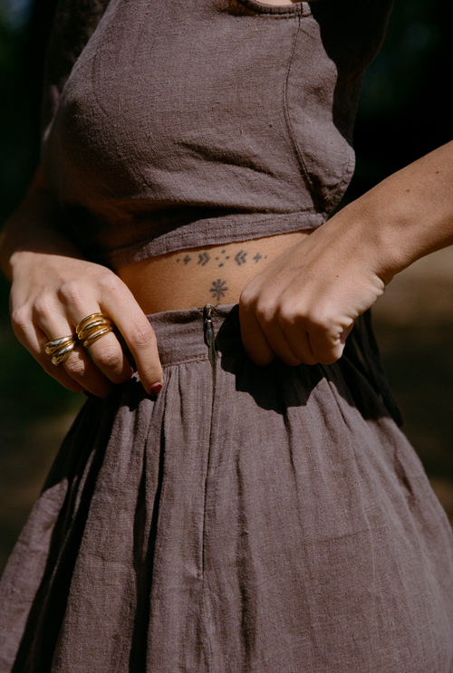Margauxbtn x Nénés Skirt - Brown