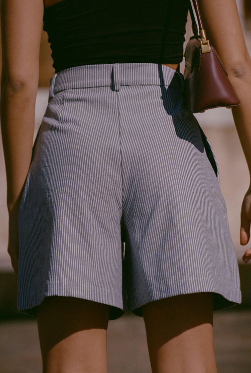 Alizée long shorts - Blue stripes
