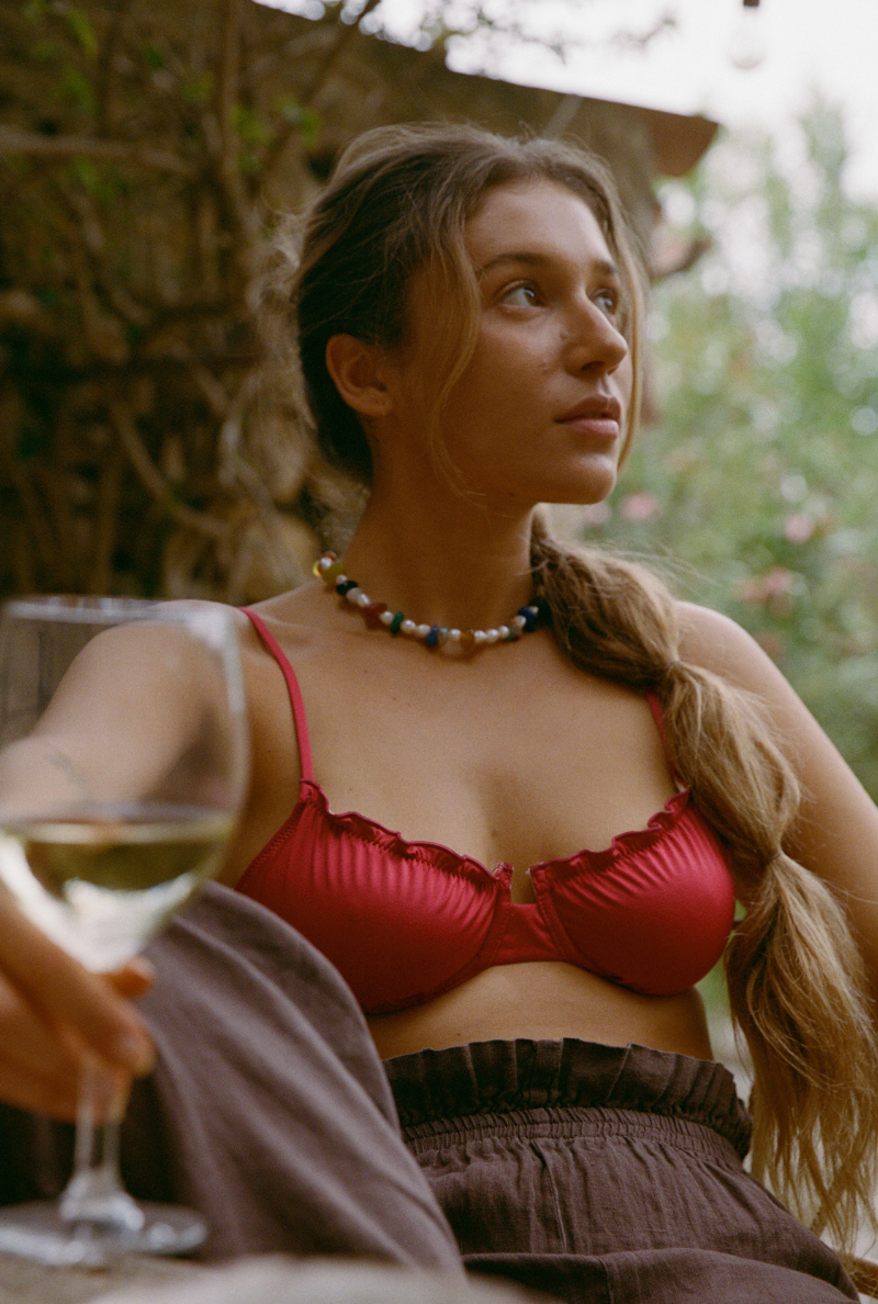 Haut de maillot armaturé Marcia - Rouge framboise