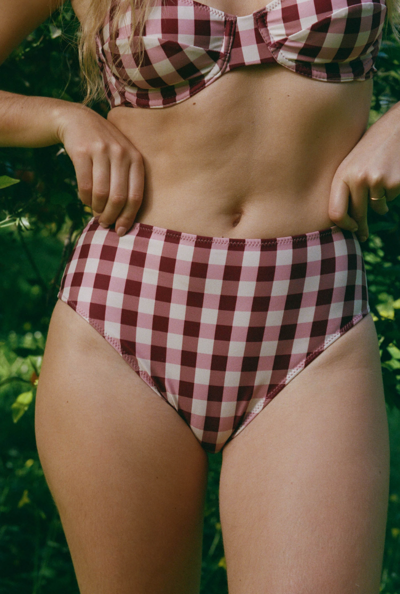 Culotte taille haute Aimée - Vichy rose