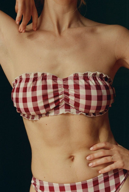 Top bandeau Sally - Vichy rose